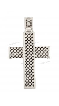 Βαπτιστικός σταυρός λευκόχρυσος για κορίτσι με πέτρες ζιργκόν διπλής όψεως