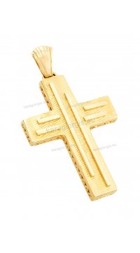 Βαπτιστικός σταυρός για αγόρι χρυσό με λευκόχρυσο διπλής όψεως