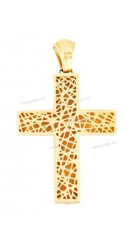 Βαπτιστικός σταυρός για αγόρι χρυσός με λευκόχρυσο διπλής όψεως