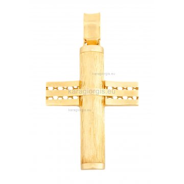 Βαπτιστικός σταυρός για αγόρι χρυσός διπλής όψεως