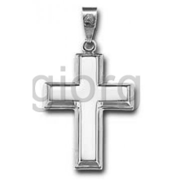 Βαπτιστικός σταυρός για αγόρι λευκόχρυσος κλασικός σε λουστρέ φινίρισμα 