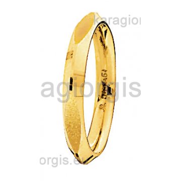 Βέρες Στεργιάδης Collection χρυσές με σκαλίσματα διαμαντέ με ανατομικό σχεδιασμό.Φάρδος 3,00 mm.