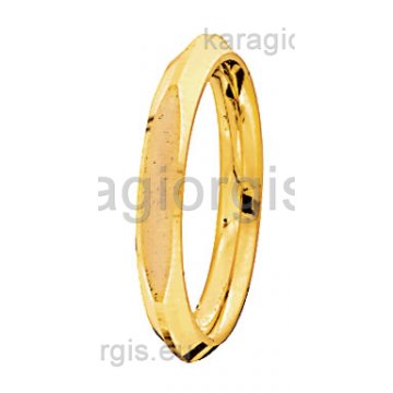 Βέρες Στεργιάδης Collection χρυσές με σκαλίσματα διαμαντέ με ανατομικό σχεδιασμό.Φάρδος 3,00 mm.