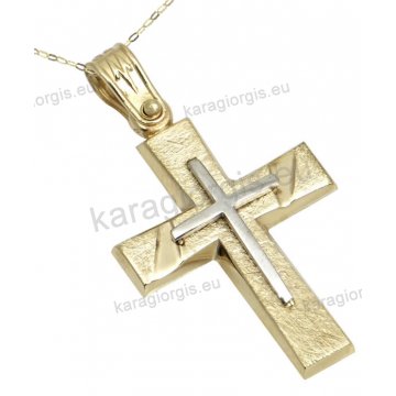 Χρυσοί Βαπτιστικοί Σταυροί με αλυσίδα σε Κ9 για αγόρι