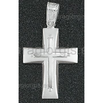 Βαπτιστικός σταυρός για αγόρι λευκόχρυσος 