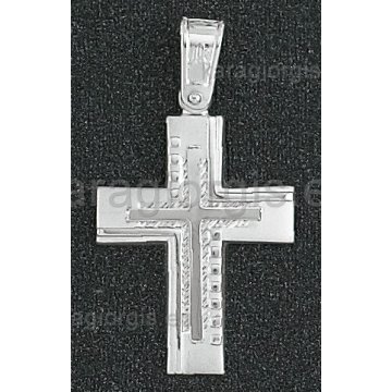 Βαπτιστικός σταυρός για αγόρι λευκόχρυσος 