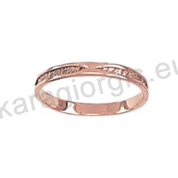Δαχτυλίδι σειρέ σε ροζ χρυσό με άσπρες πέτρες ζιργκόν