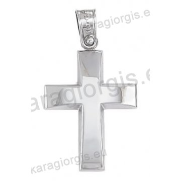 Βαπτιστικός σταυρός λευκόχρυσος για αγόρι Κ14 με λουστρέ φινίρισμα