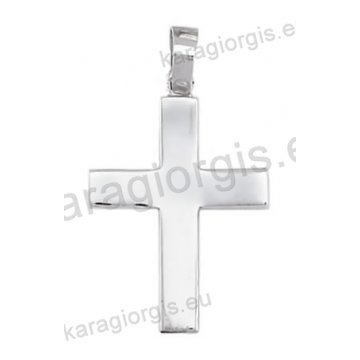 Βαπτιστικός σταυρός λευκόχρυσος για αγόρι Κ14 με λουστρέ φινίρισμα