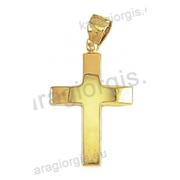 Χρυσός βαπτιστικός σταυρός για αγόρι Κ14 με λουστρέ φινίρισμα 