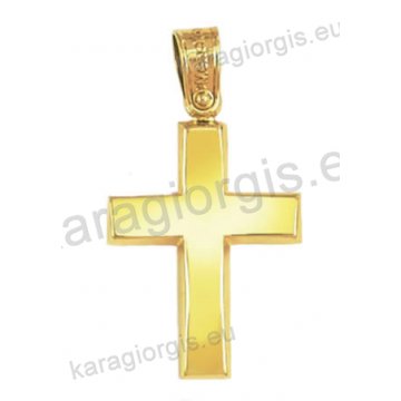 Χρυσός βαπτιστικός σταυρός για αγόρι Κ14 με λουστρέ φινίρισμα 
