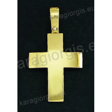 Βαπτιστικός σταυρός για αγόρι χρυσός κλασικός σε λουστρέ φινίρισμα.