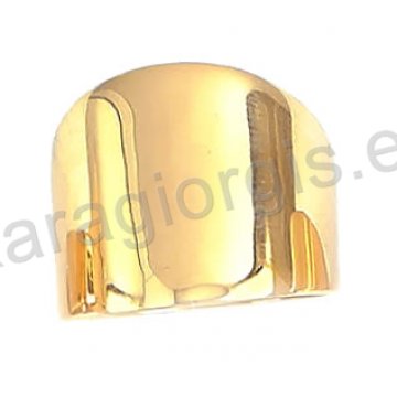 Δαχτυλίδι χρυσό Κ14 γυναικείο σε λουστρέ φινίρισμα.