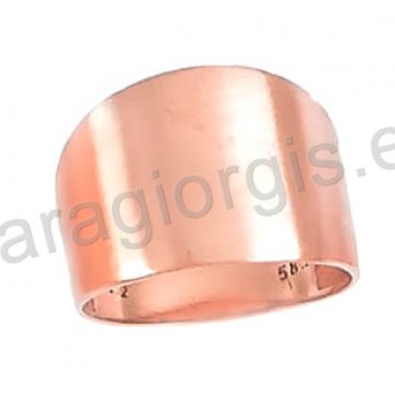 Δαχτυλίδι ροζ χρυσό Κ14 rose gold σε ματ φινίρισμα.