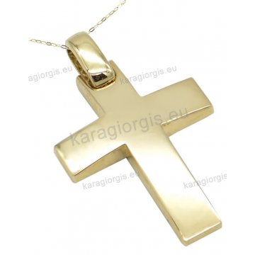 Σταυρός βάπτισης για αγόρι χρυσός Κ14 σε λουστρέ φινίρισμα.