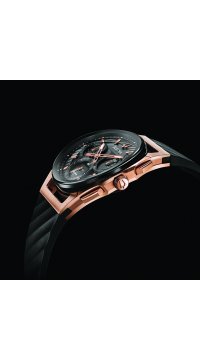 Ρολόι BULOVA Curv Collection Quartz ανδρικό με μαύρο λουράκι σιλικόνης και χρονογράφο ακριβείας 44mm