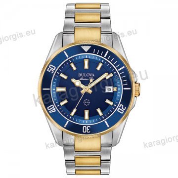 Ρολόι BULOVA Marine Star Collection ανδρικό quartz χρονογράφος με δίχρωμο ατσάλινο μπρασελέ 43mm.