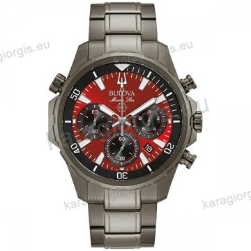 Ρολόι BULOVA Marine Star Collection ανδρικό quartz χρονογράφος με ανθρακί ατσάλινο μπρασελέ 43mm.