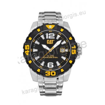 Ρολόι CUT CATERPILLAR DP Sport evo date ανδρικό με μπρασελέ από ανοξείδωτο ατσάλι 45,5mm