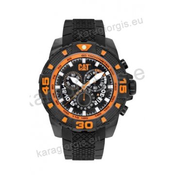 Ρολόι CUT CATERPILLAR DP Sport evo chrono ανδρικό με μαύρο λουράκι σιλικόνης και χρονογράφος πολλαπλών ενδείξεων 45,5mm