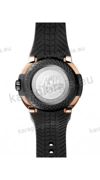 Ρολόι CUT CATERPILLAR SHOCKMASTER καταδυτικό rose gold ανδρικό με μαύρο λουράκι σιλικόνης και ένδειξη ημερομηνίας(date) 48mm