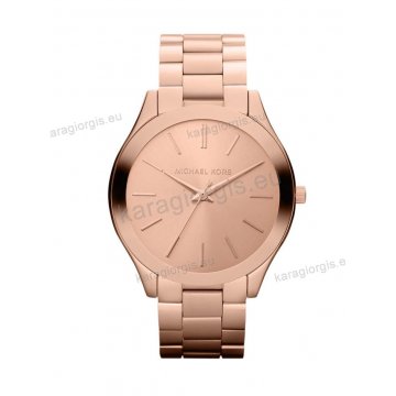 Ρολόι MICHAEL KORS γυναικείο-ανδρικό με rose gold επίχρυσο ανοξείδωτο μπρασελέ 42mm