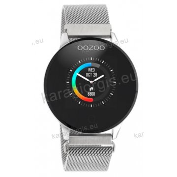 Ρολόι OOZOO Smartwatch γυναικείο με μεταλλικό μπρασελέ και μαύρο καντράν 43mm.